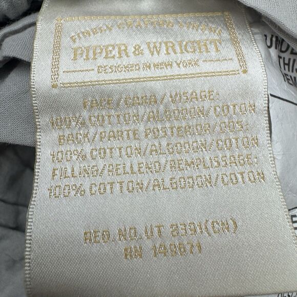 Piper & Wright KING Hadley Silver Ruffled Quilt Coverlet - Picture 6 of 7